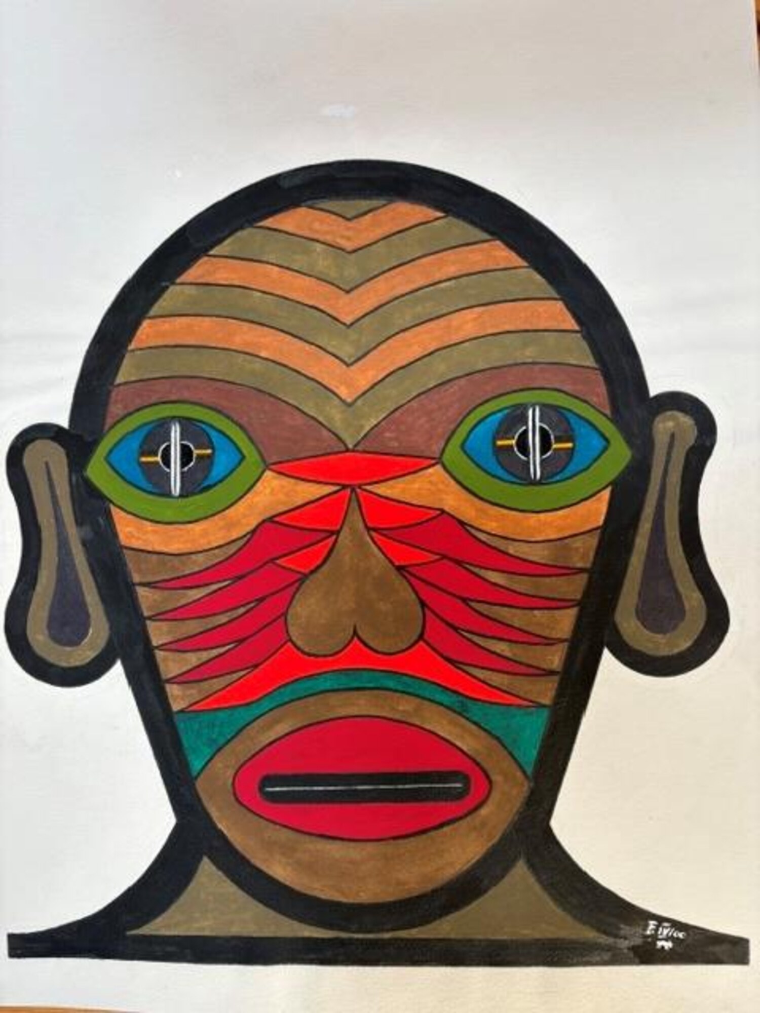 Ohne Titel – Gemälde von Franz Feuchtl, Gouache · 60 × 45 cm