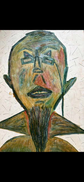 Asiatischer Gelehrter – Mischtechnik · 80 × 60 cm – Hubert Rathgeber