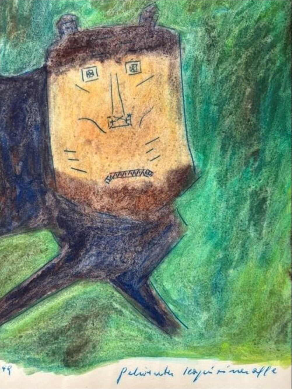 Gehörnter Kapuzineraffe – Aquarell · 29 × 21 cm – Hubert Rathgeber