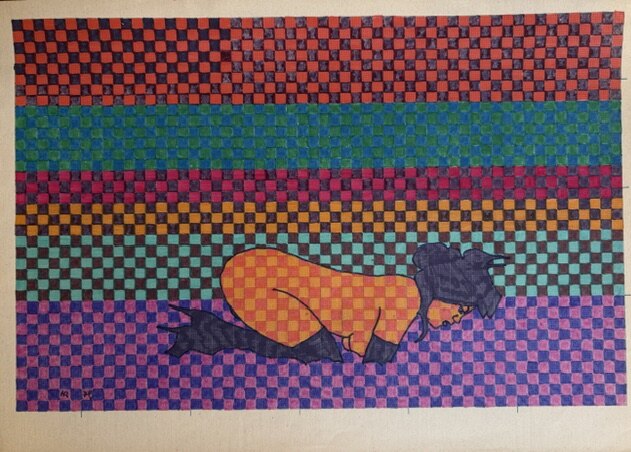 Brad Holland and Playboy – Filzstift auf Papier · 21 × 30 cm – Hubert Rathgeber