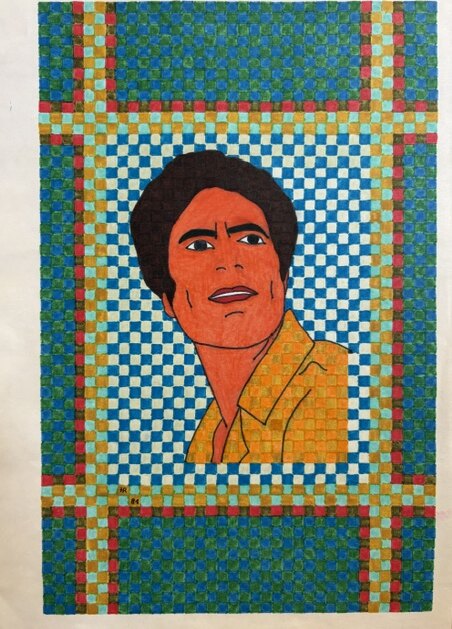 Muammar Al-Kadhafi – Filzstift auf Papier · 30 × 21 cm – Hubert Rathgeber