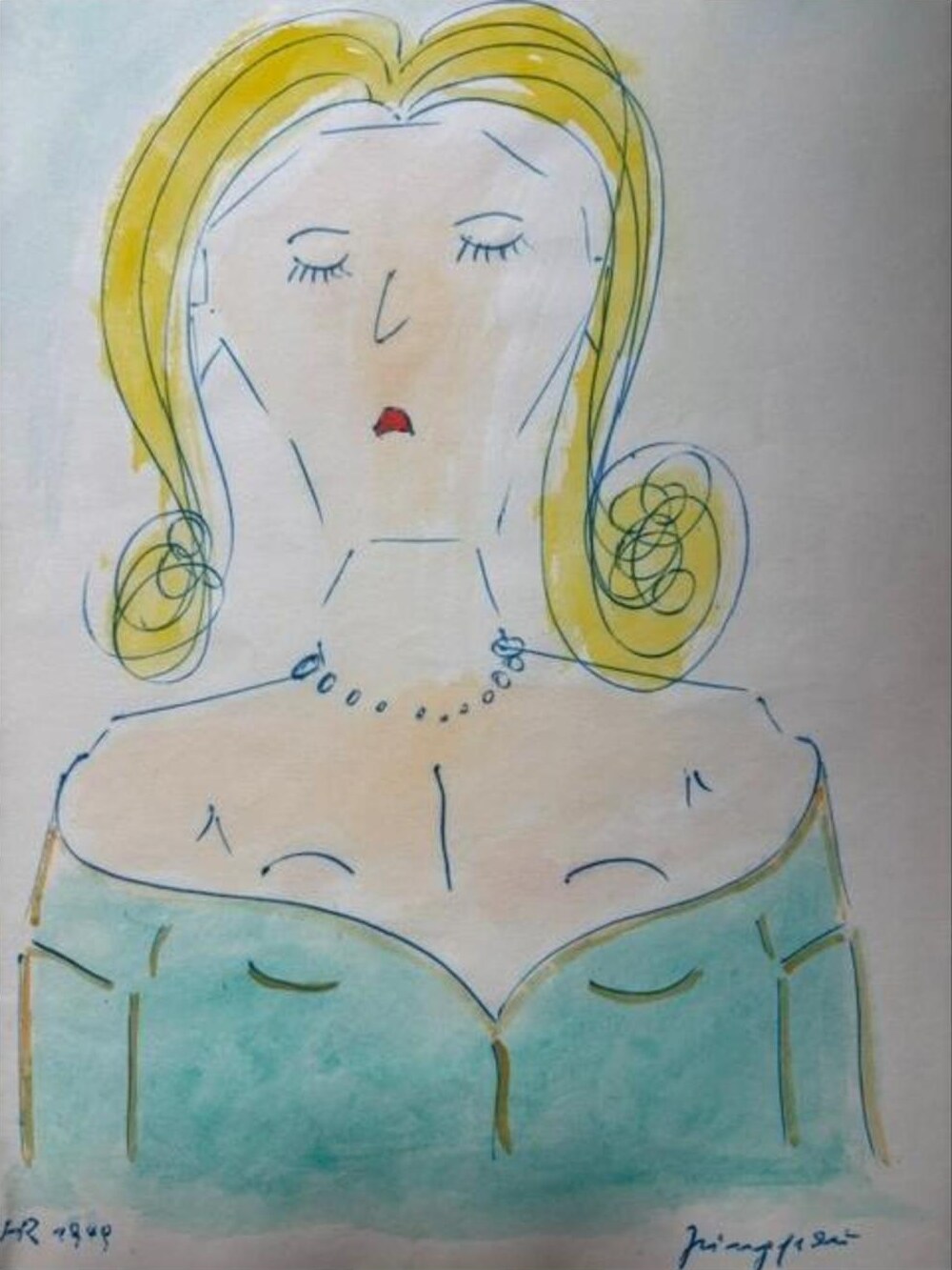 Jungfrau – Aquarell · 29 × 21 cm – Hubert Rathgeber