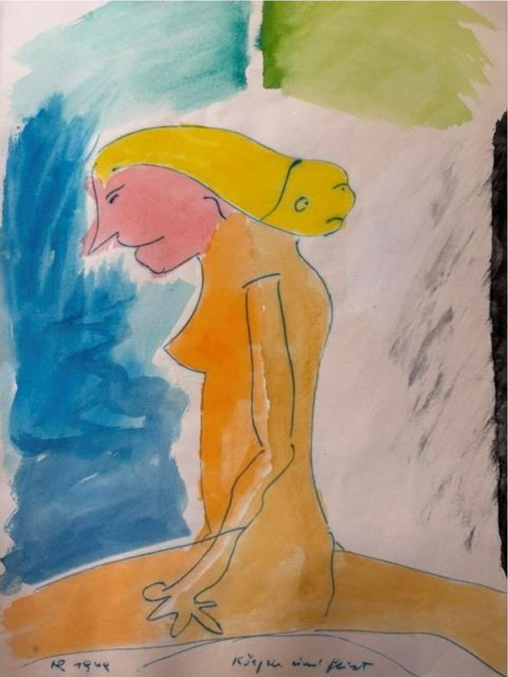 Körper und Geist – Aquarell · 29 × 21 cm – Hubert Rathgeber