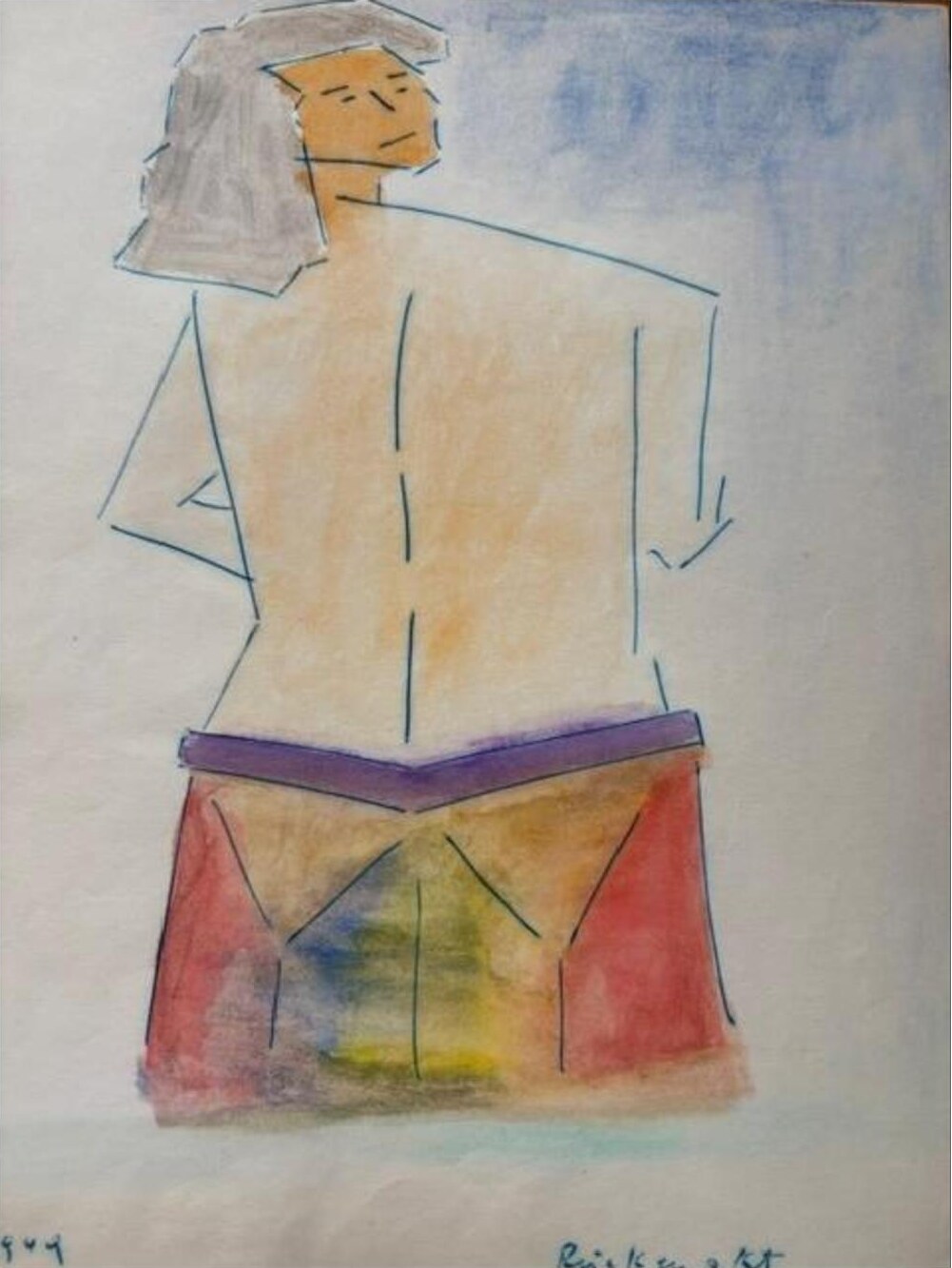 Rückenakt – Aquarell · 29 × 21 cm – Hubert Rathgeber