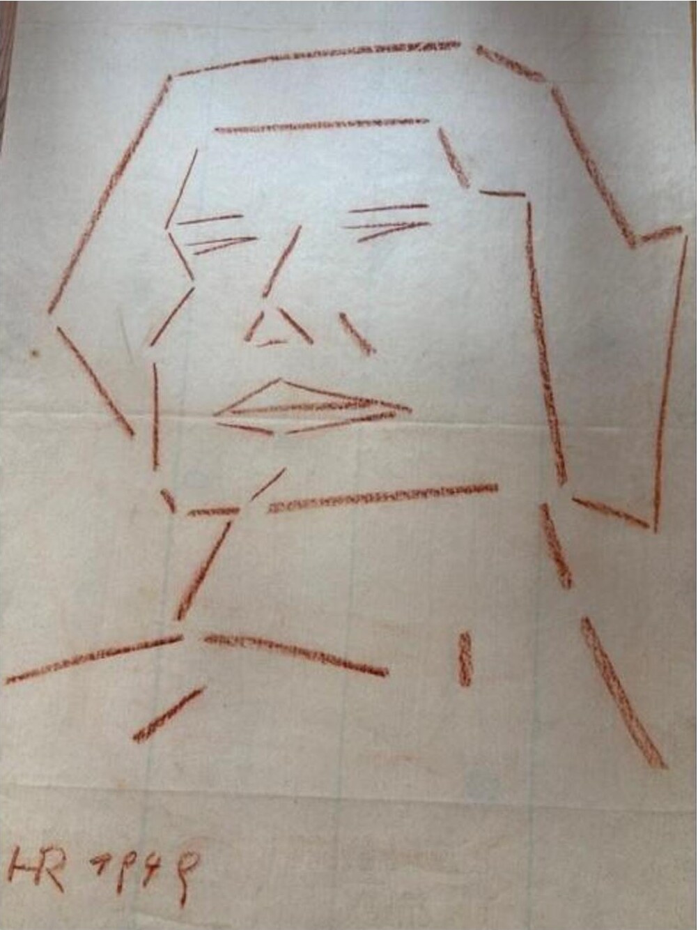 Frauenkopf – Kreide auf Seidenpapier · 62 × 43 cm – Hubert Rathgeber
