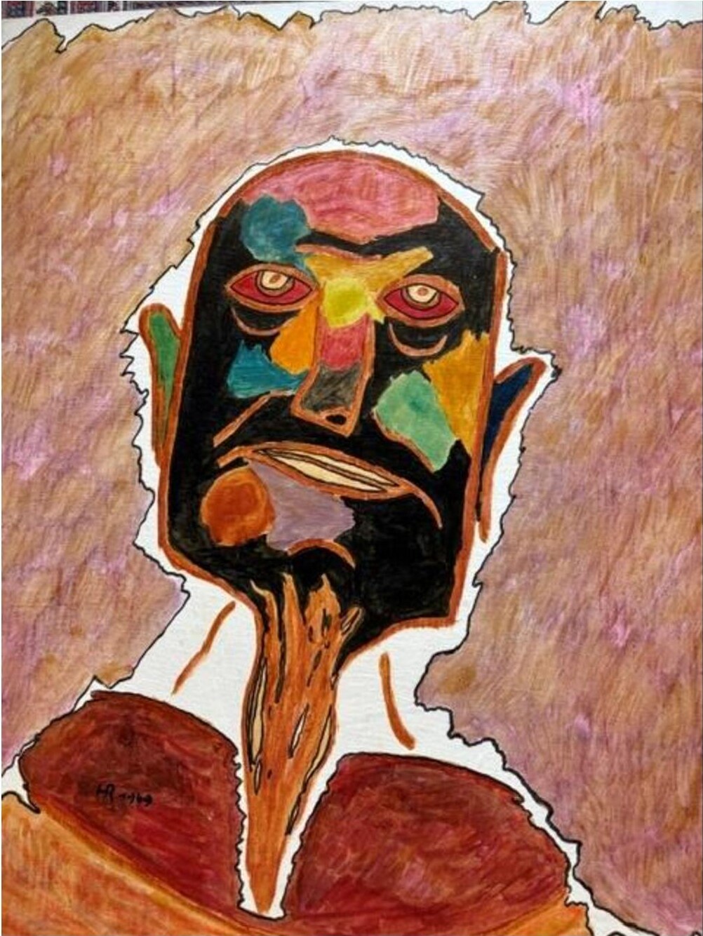 Ohne Titel – Mischtechnik auf Karton · 65 × 60 cm – Hubert Rathgeber