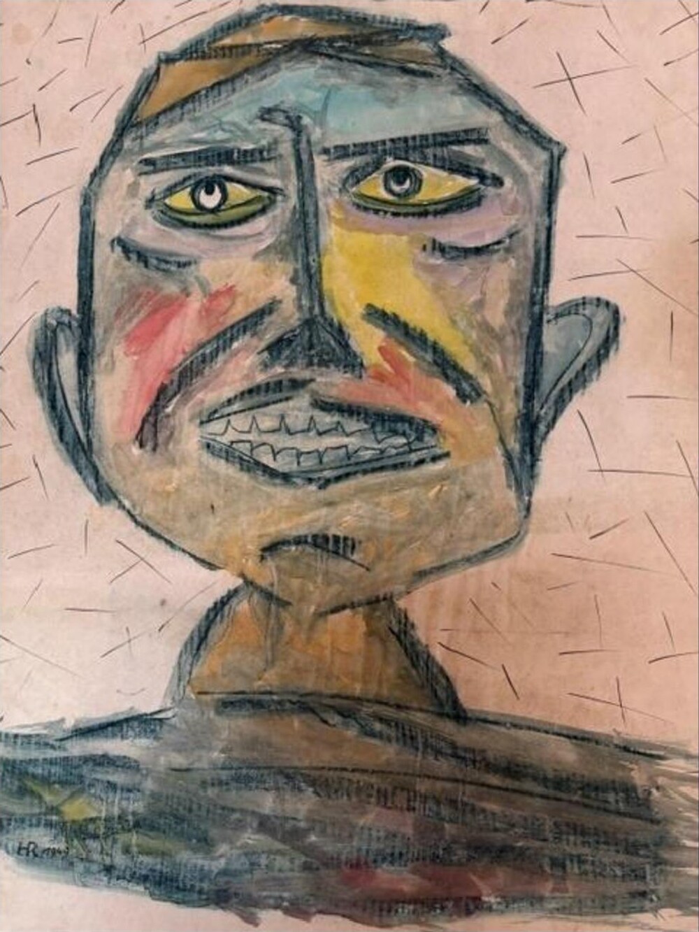 Ohne Titel – Mischtechnik auf Karton · 68 × 59 cm – Hubert Rathgeber