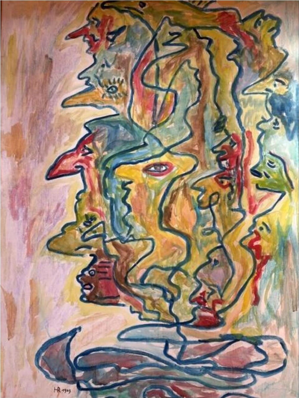 Ohne Titel – Mischtechnik auf Karton · 85 × 60 cm – Hubert Rathgeber