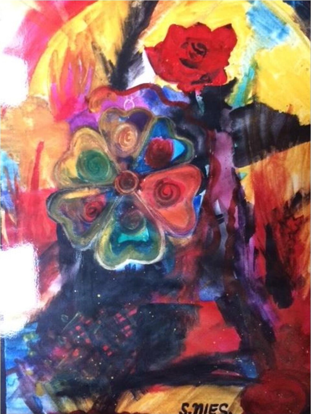 Geburtstag – Gouache auf Papier · 70 × 50 cm – Sandy
