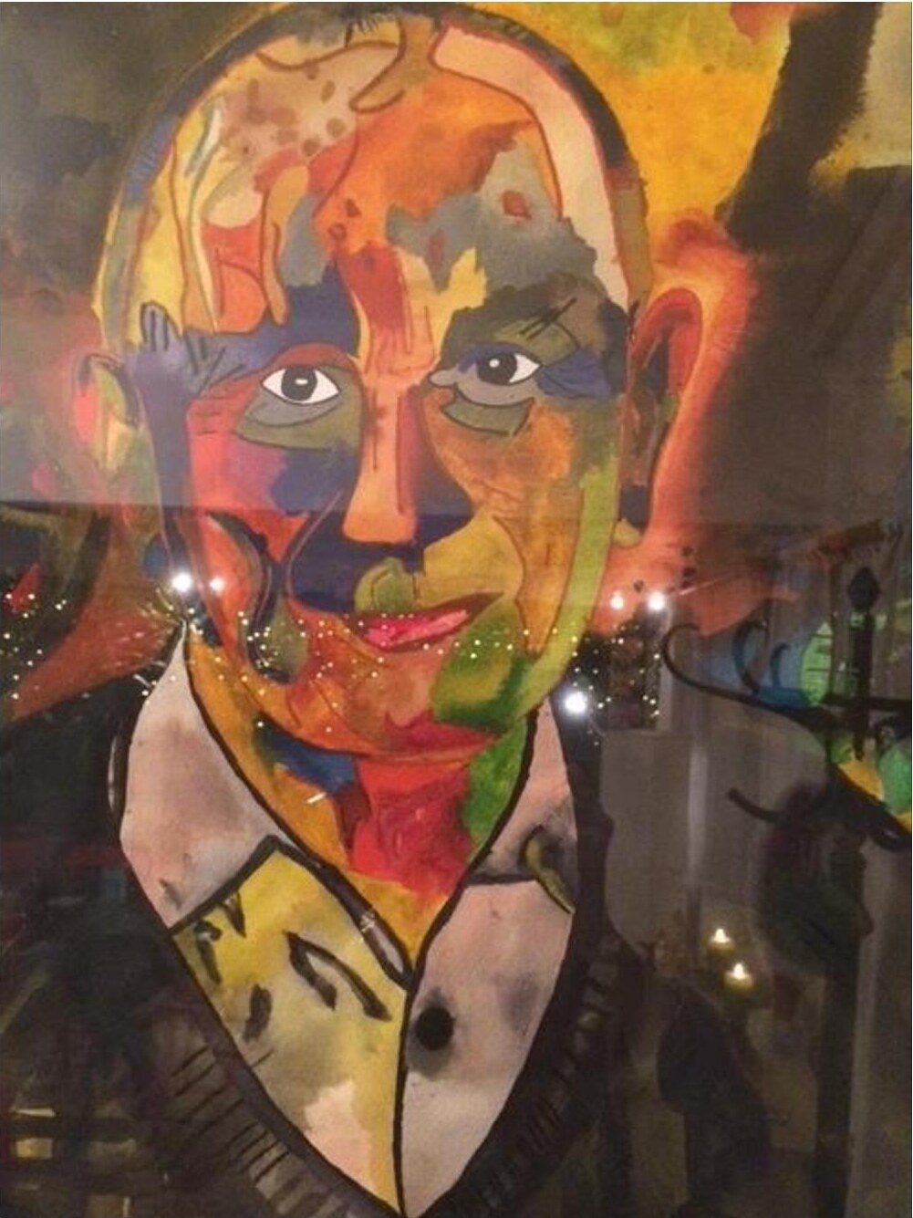 Portrait Franz Feuchtl – Gouache auf Papier · 70 × 50 cm – Sandy