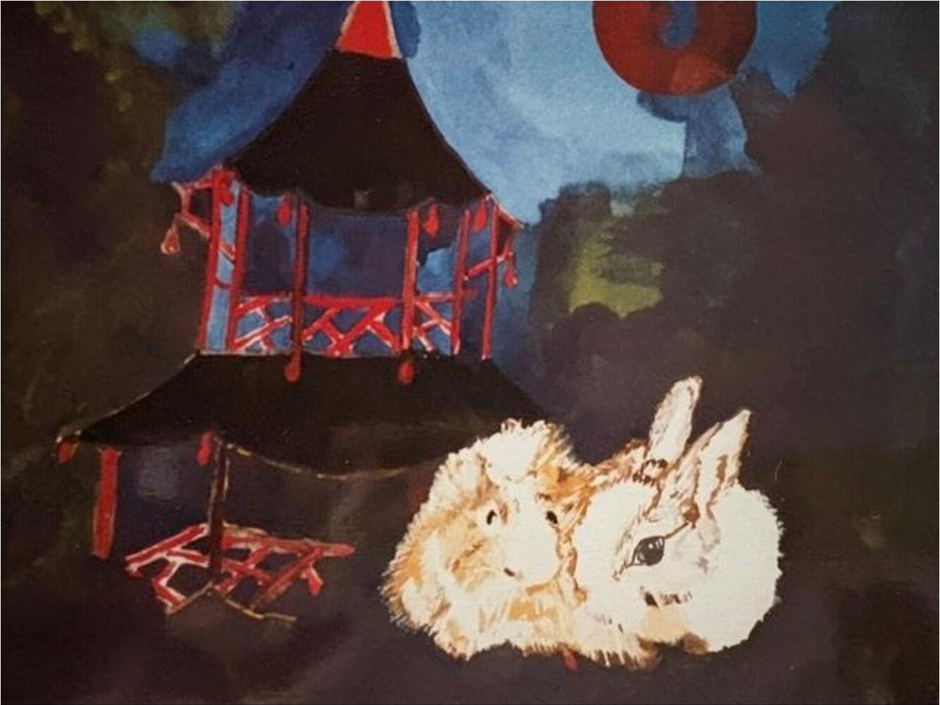Sandy und Hubert – Gouache auf Papier · 50 × 70 cm – Sandy