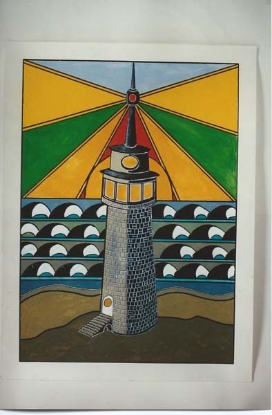Der Leuchtturm – Gemälde von Franz Feuchtl