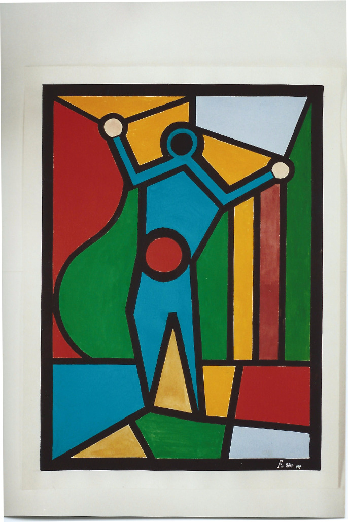 Der blaue Mann – Gemälde von Franz Feuchtl